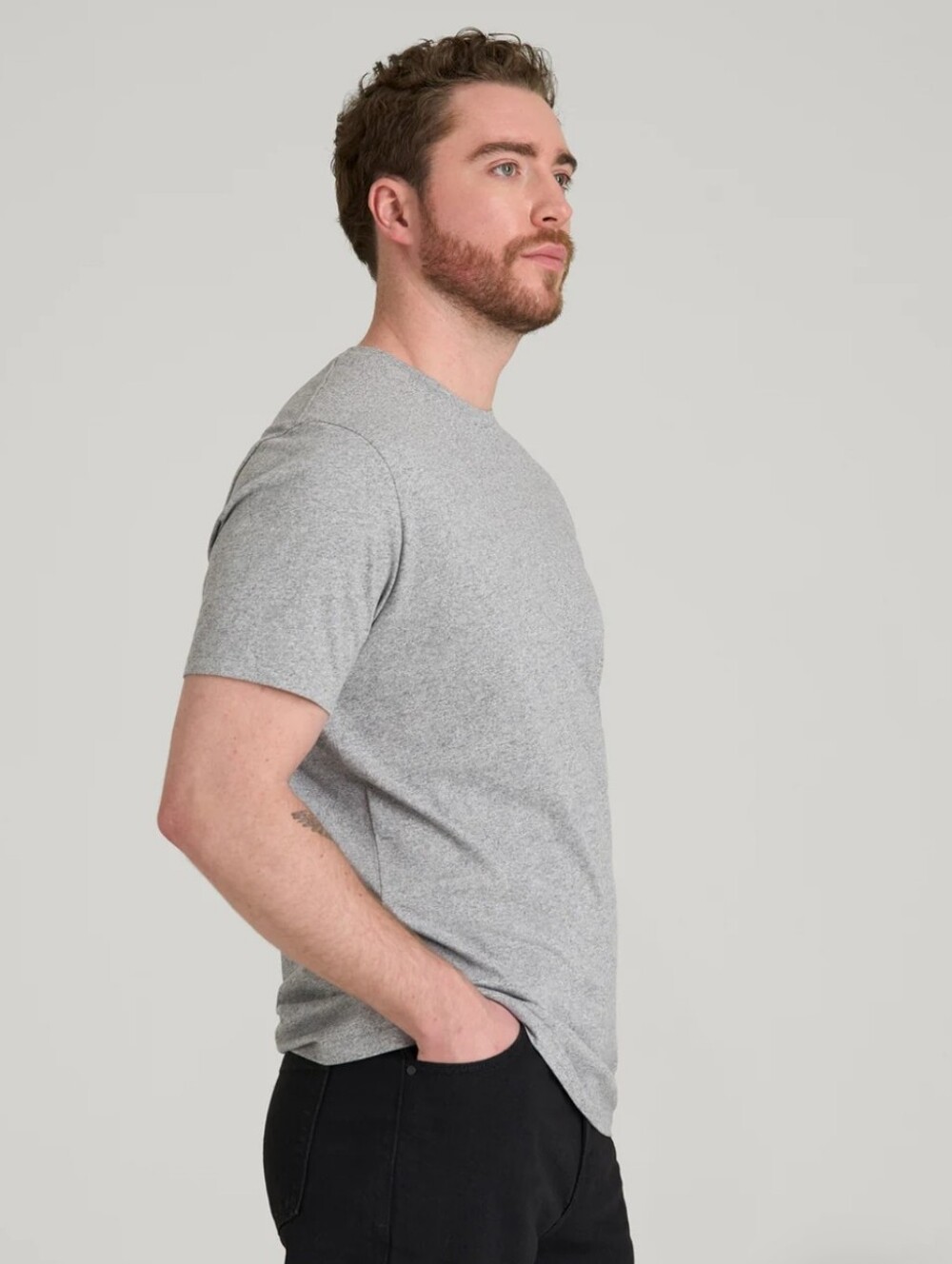 American Tall Men's Short Sleeve Crewneck Tee in Heather Gray